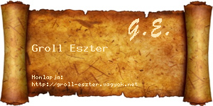 Groll Eszter névjegykártya